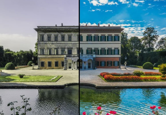 Restauro della Villa Reale prima e dopo