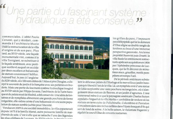 Article du Figaro sur la Villa Reale di Marlia_mai 2017