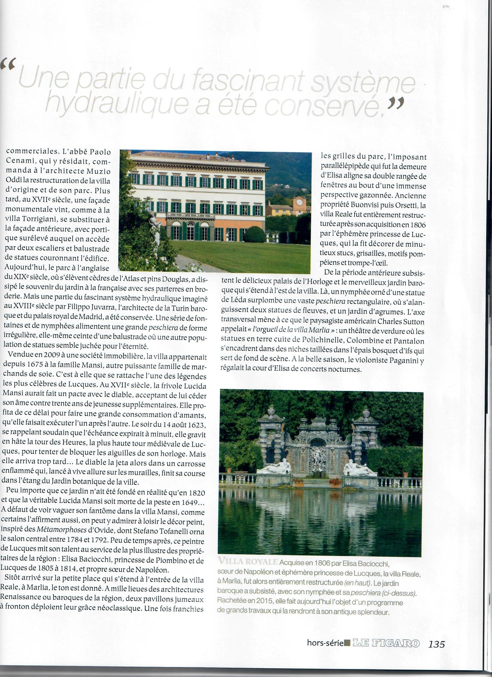 Articolo Le Figaro su Villa Reale di Marlia_maggio 2017